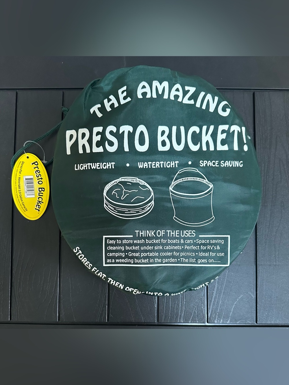 The Amazing Presto Bucket! Collapsible Green Wash Bucket
